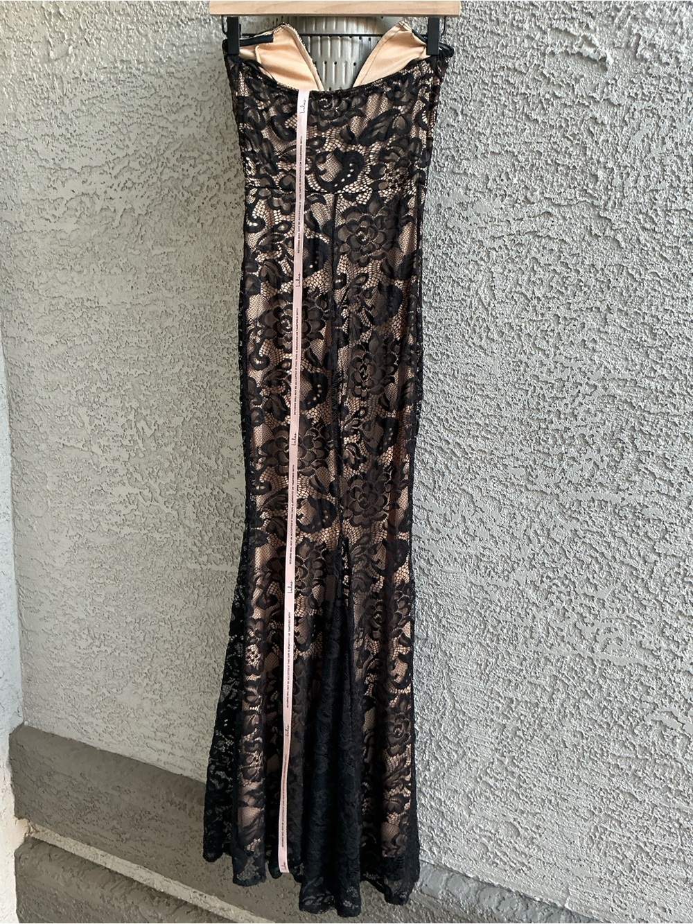 NWT Lulu’s Sexy Sophistication Black Lace Strapless Trumpet Maxi Dress Bodycon - Picture 5 of 13